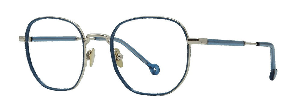 Dimitry 649 — Gold Champagne / Blue, three-quarter view
