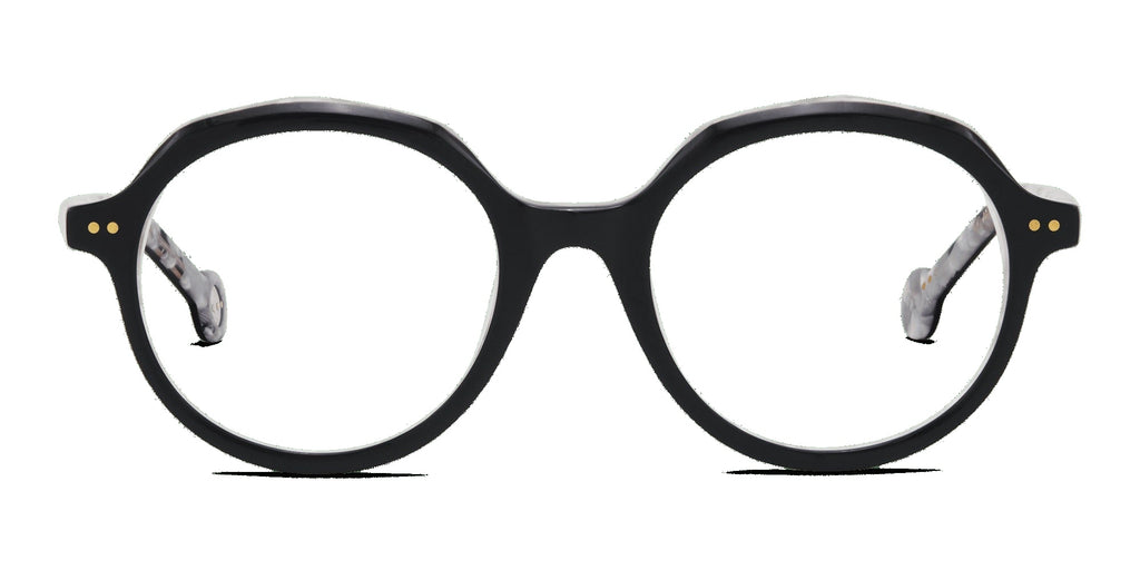 Ludivine 917 — Black on Speckled Pink, front view
