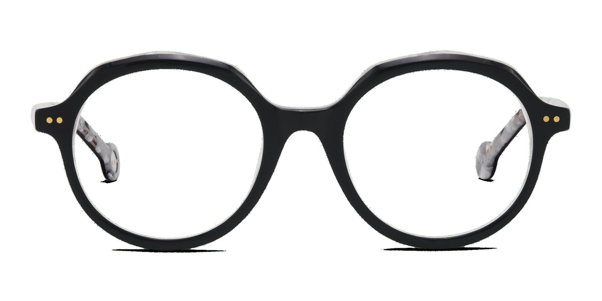 Ludivine 917 — Black on Speckled Pink, front view