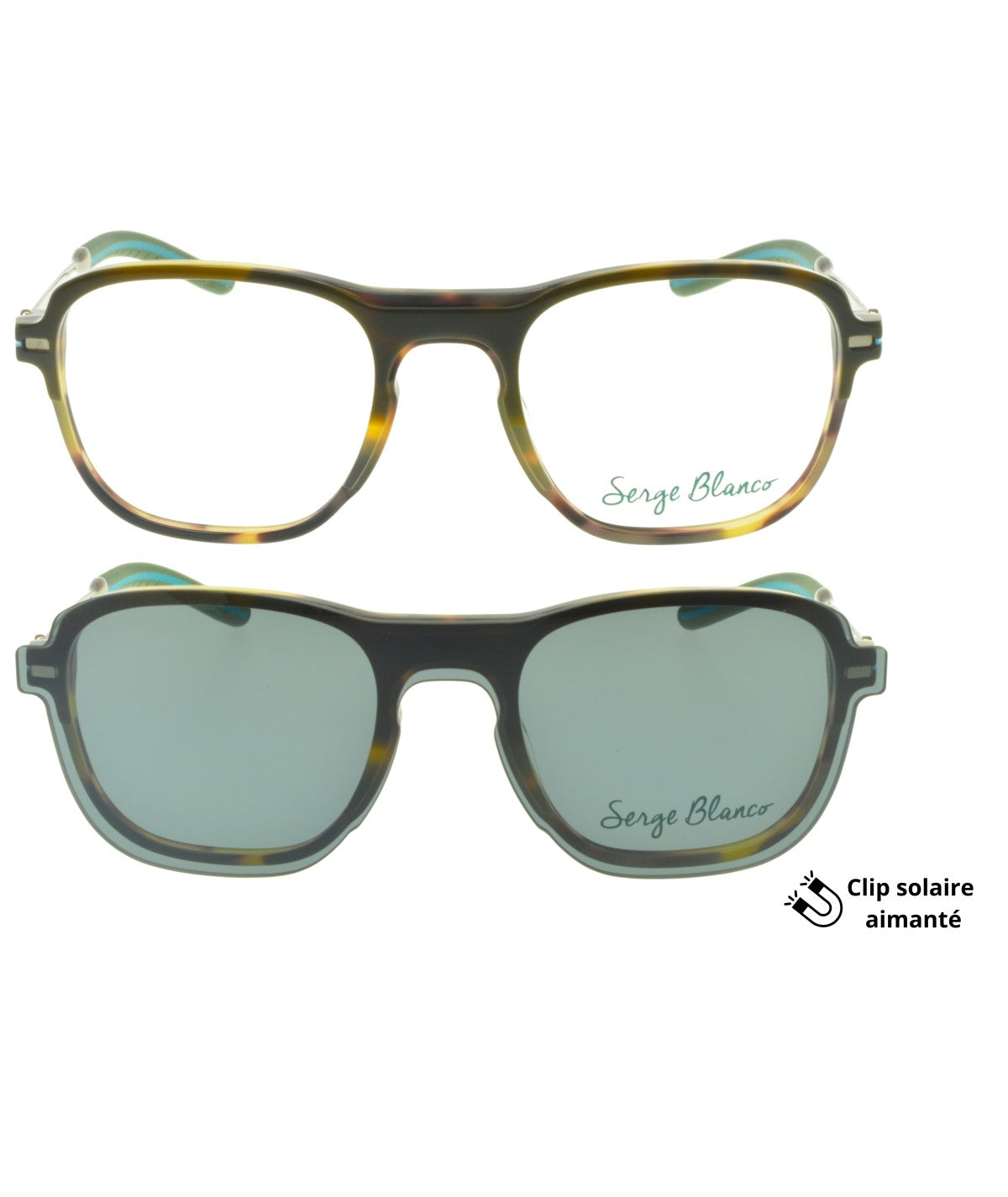 Serge Blanco PE328_1 — TORTOISE / TURQUOISE, front view