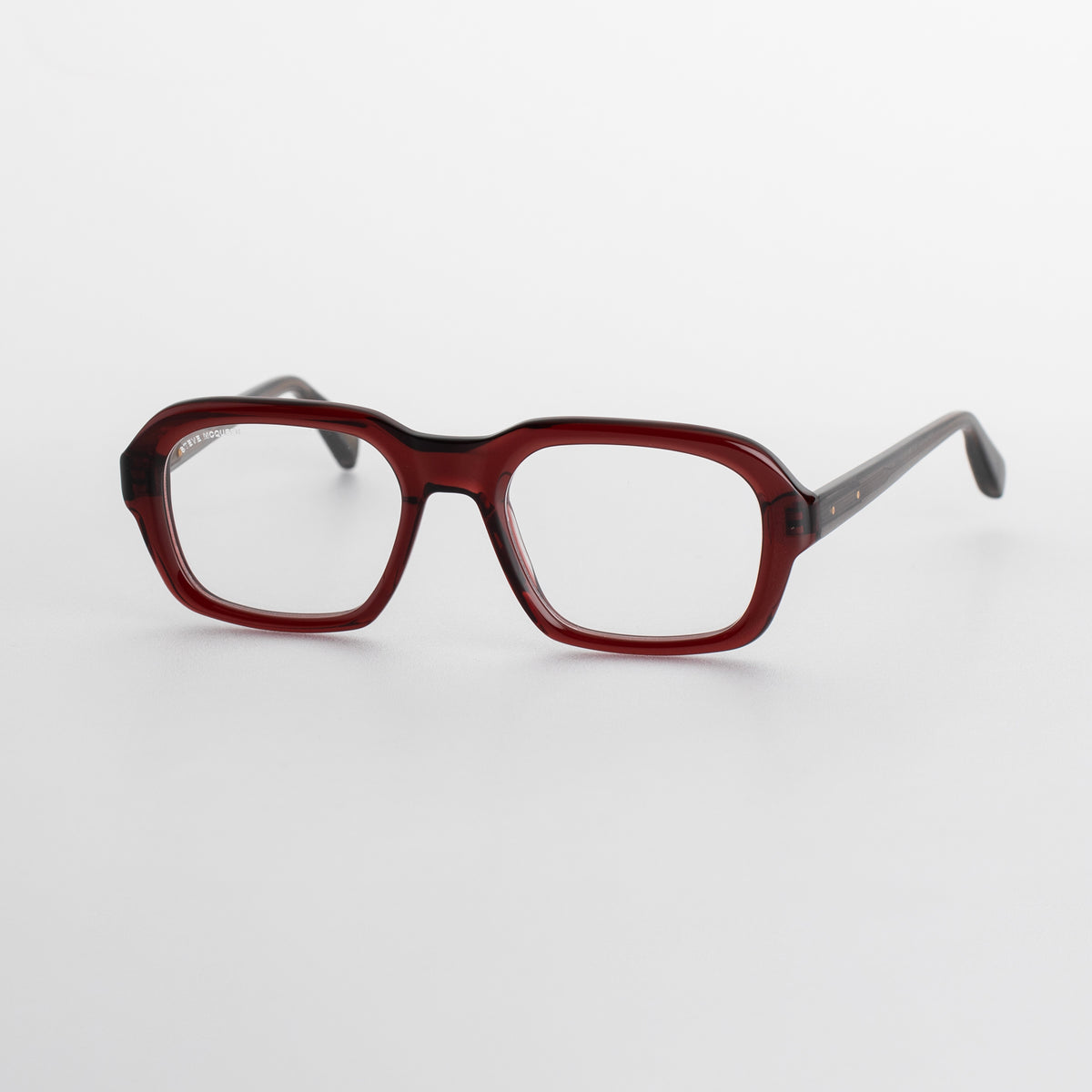 Steve McQueen Bankable Optical 156 Crystal Red Brown & Crystal Black Temples - angle 2