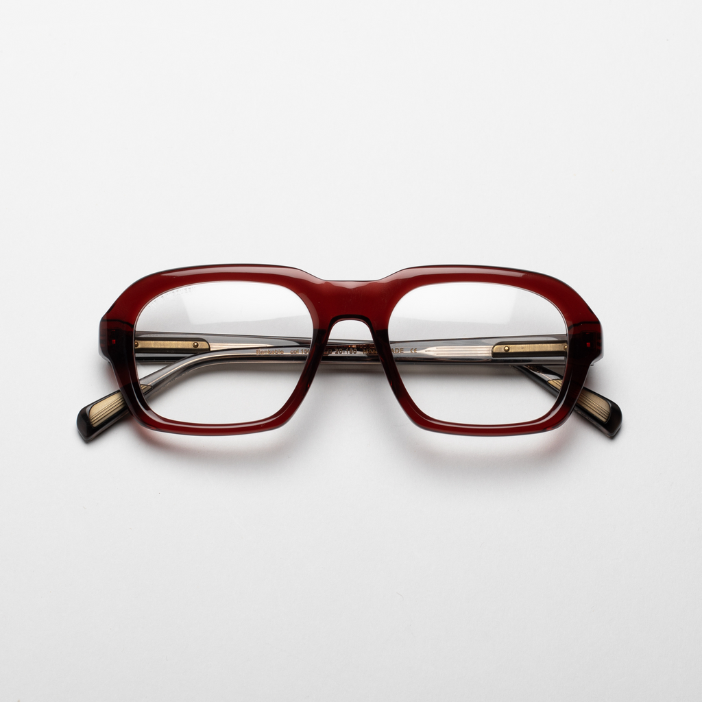 Steve McQueen BANKABLE Optical 156 — Crystal Red Brown & Crystal Black Temples