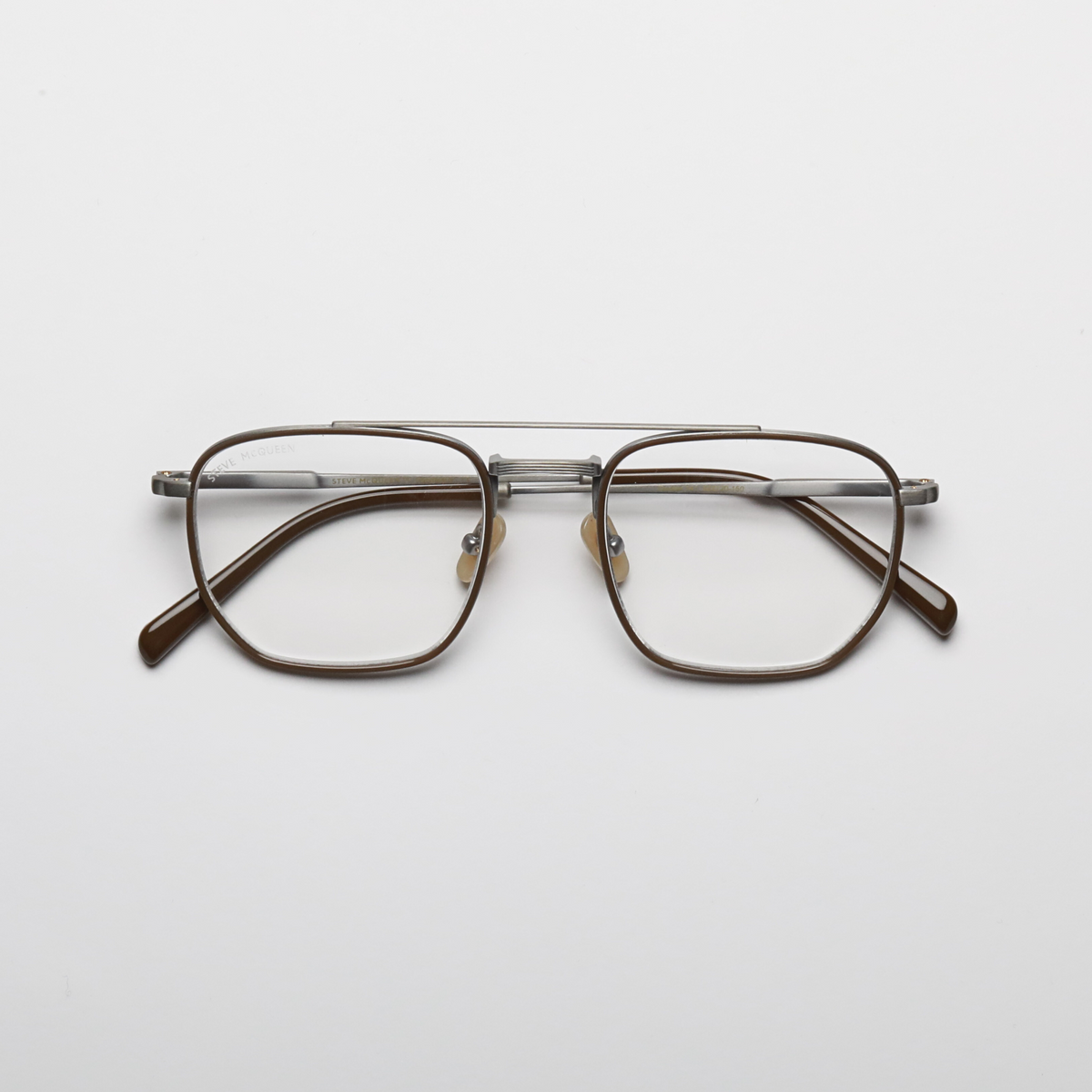 Steve McQueen DOCKER Optical 141 — Brushed Silver Green