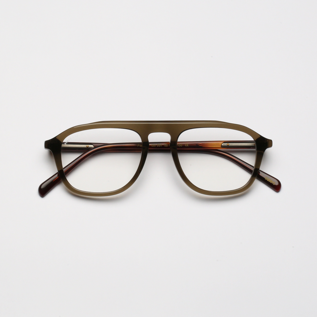Steve McQueen Papillon Optical 051 — Crystal Khaki & Tortoise Temples