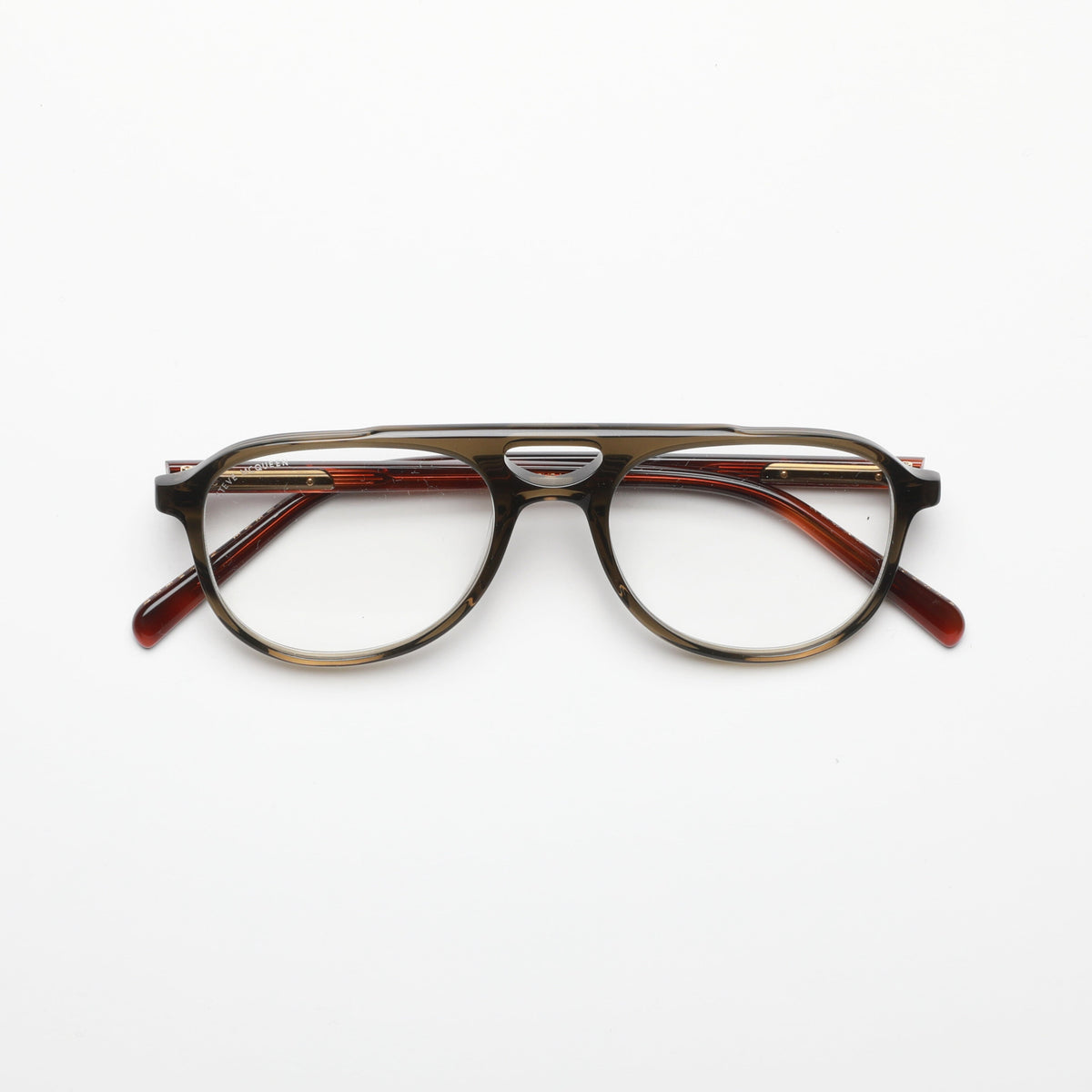 Steve McQueen PILOT optical 051 — Crystal Khaki & Tortoise Temples