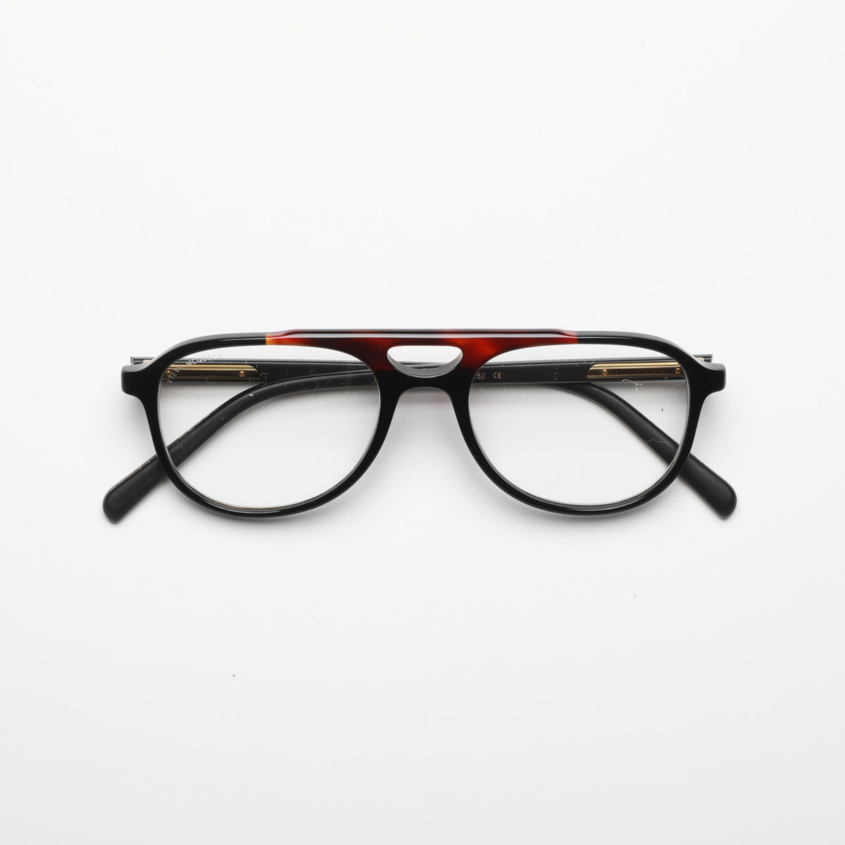 Steve McQueen PILOT optical 124 — Black & Tortoise Front Bar