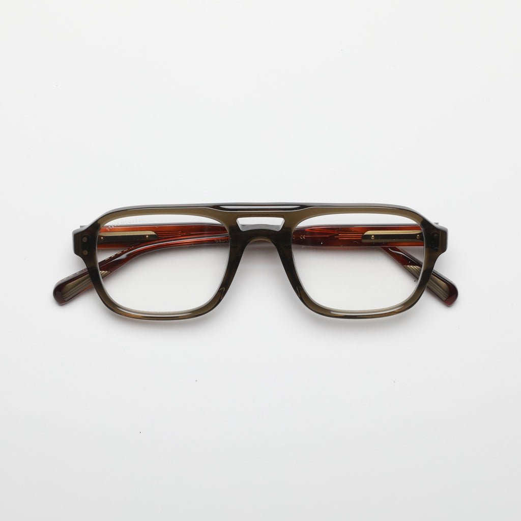 Steve McQueen Seducer optical 051 — Crystal Khaki & Tortoise Temples