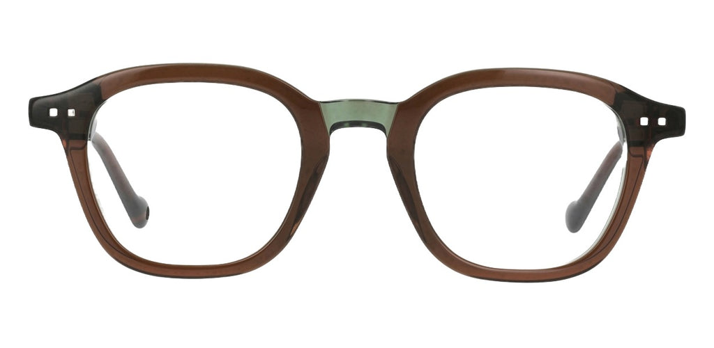 Adam BRVE — Brown on Translucent Green, front view