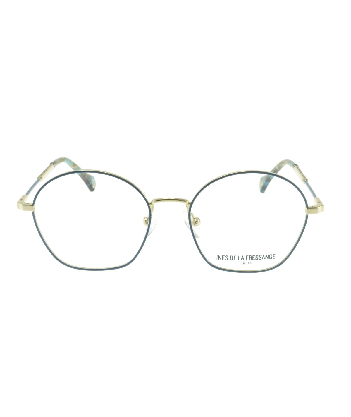 Inès de la Fressange Paris AMAYA c1 blue / gold eyeglass frame – front view