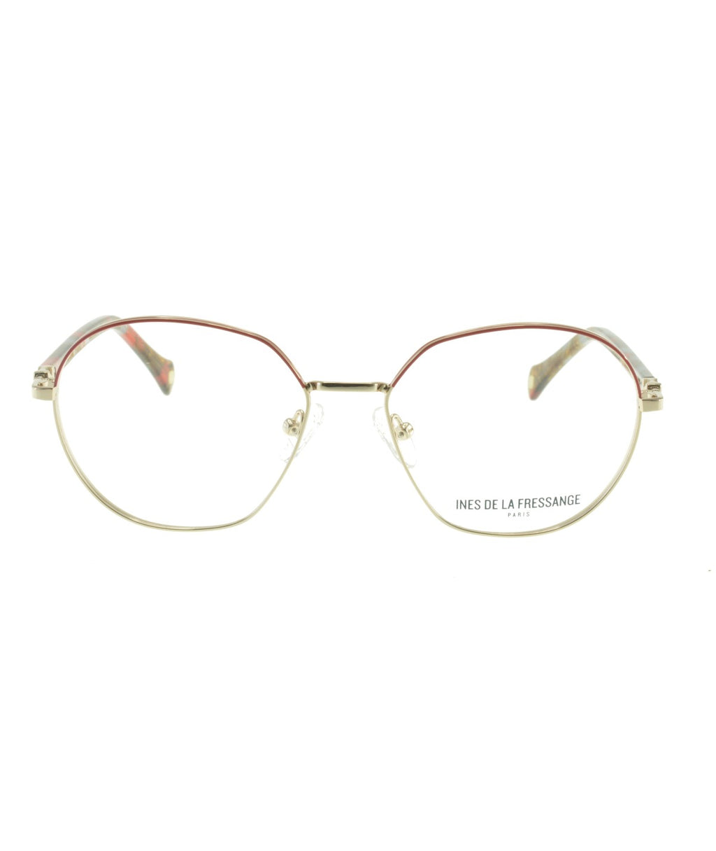 Inès de la Fressange Paris ANGELE c1 red / gold eyeglass frame – front view