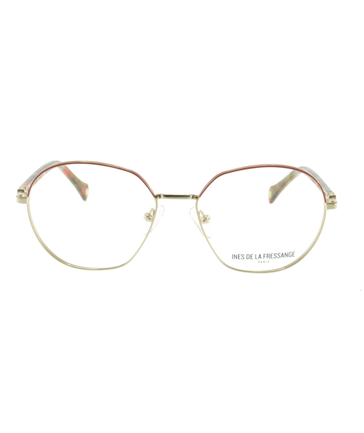 Inès de la Fressange Paris ANGELE c1 red / gold eyeglass frame – front view