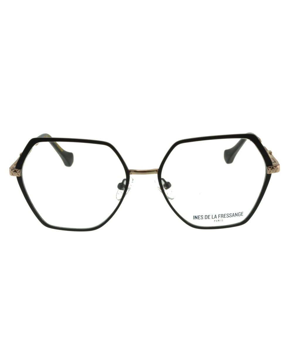 Inès de la Fressange Paris ANNA c1 black / rose gold eyeglass frame – front view