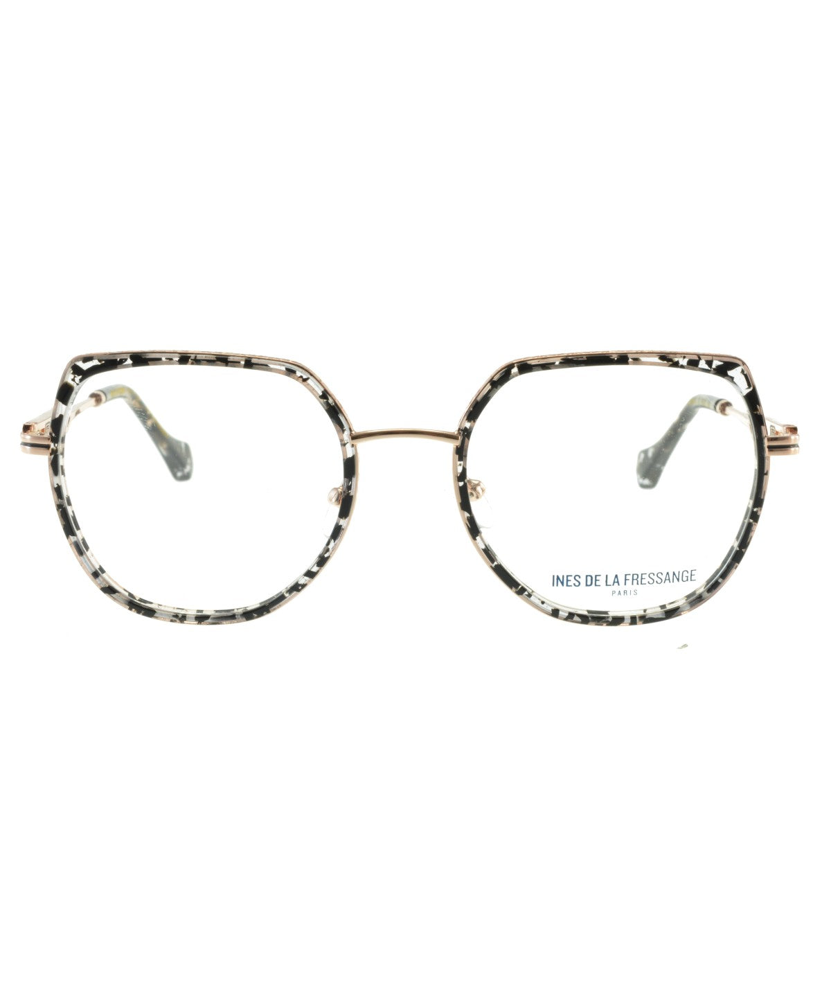 Inès de la Fressange Paris CAROLE c1 black texture eyeglass frame – front view