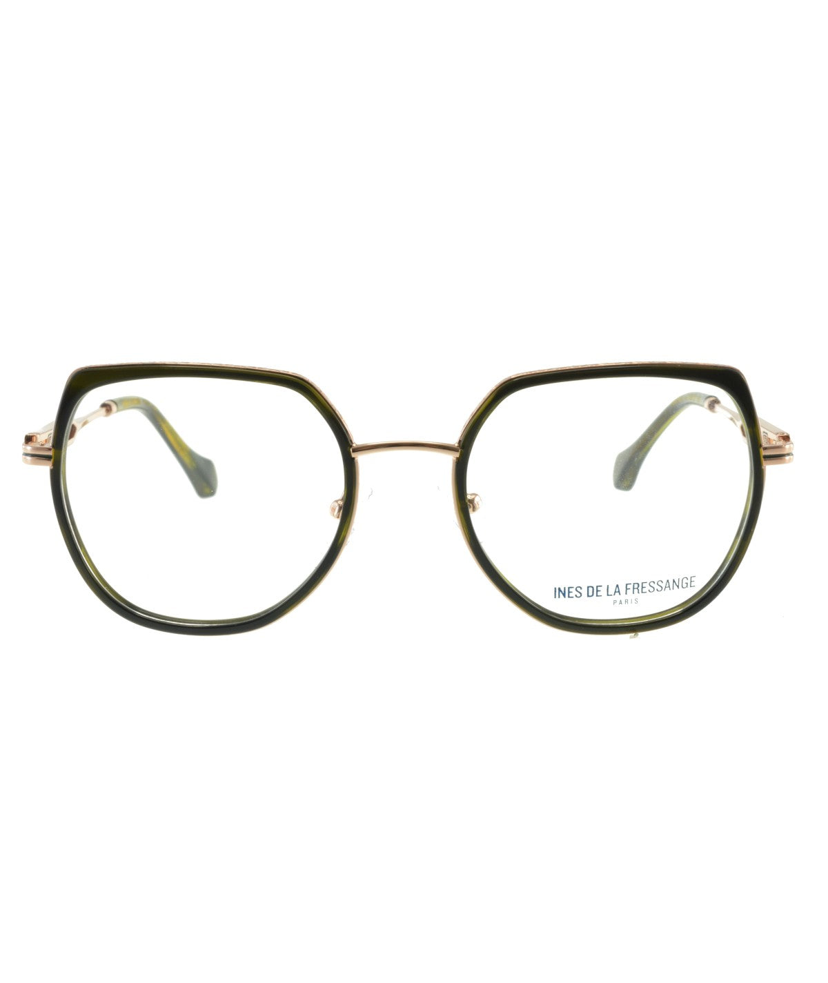Inès de la Fressange Paris CAROLE (C2) GREEN MARBLE eyeglass frame – front view
