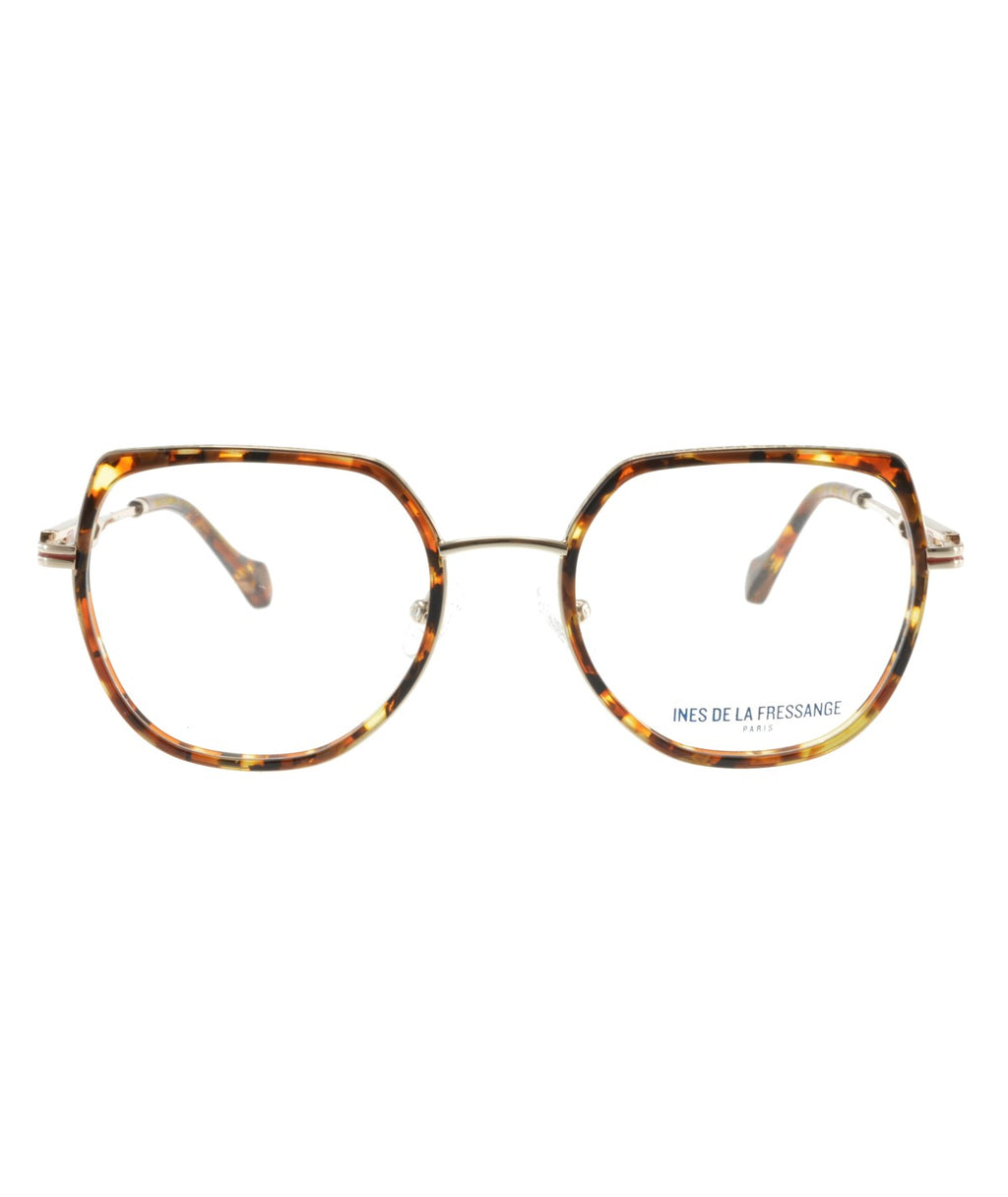 Inès de la Fressange Paris CAROLE (C4) BROWN TEXTURE eyeglass frame – front view