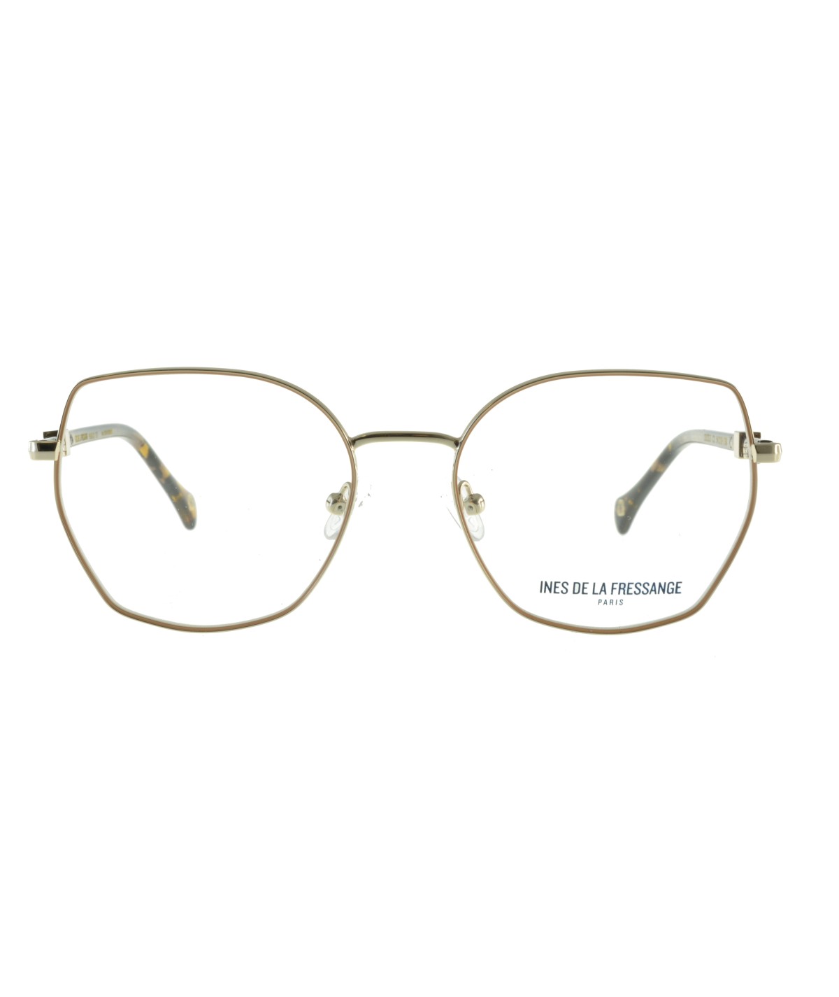 Inès de la Fressange Paris CECILE c2 beige / gold eyeglass frame – front view