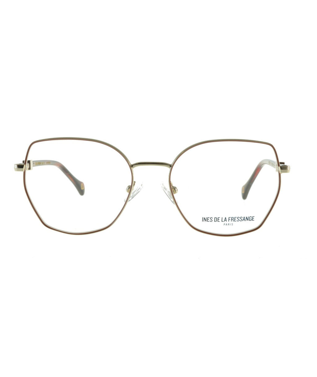 Inès de la Fressange Paris CECILE (C4) CORAL / GOLD eyeglass frame – front view