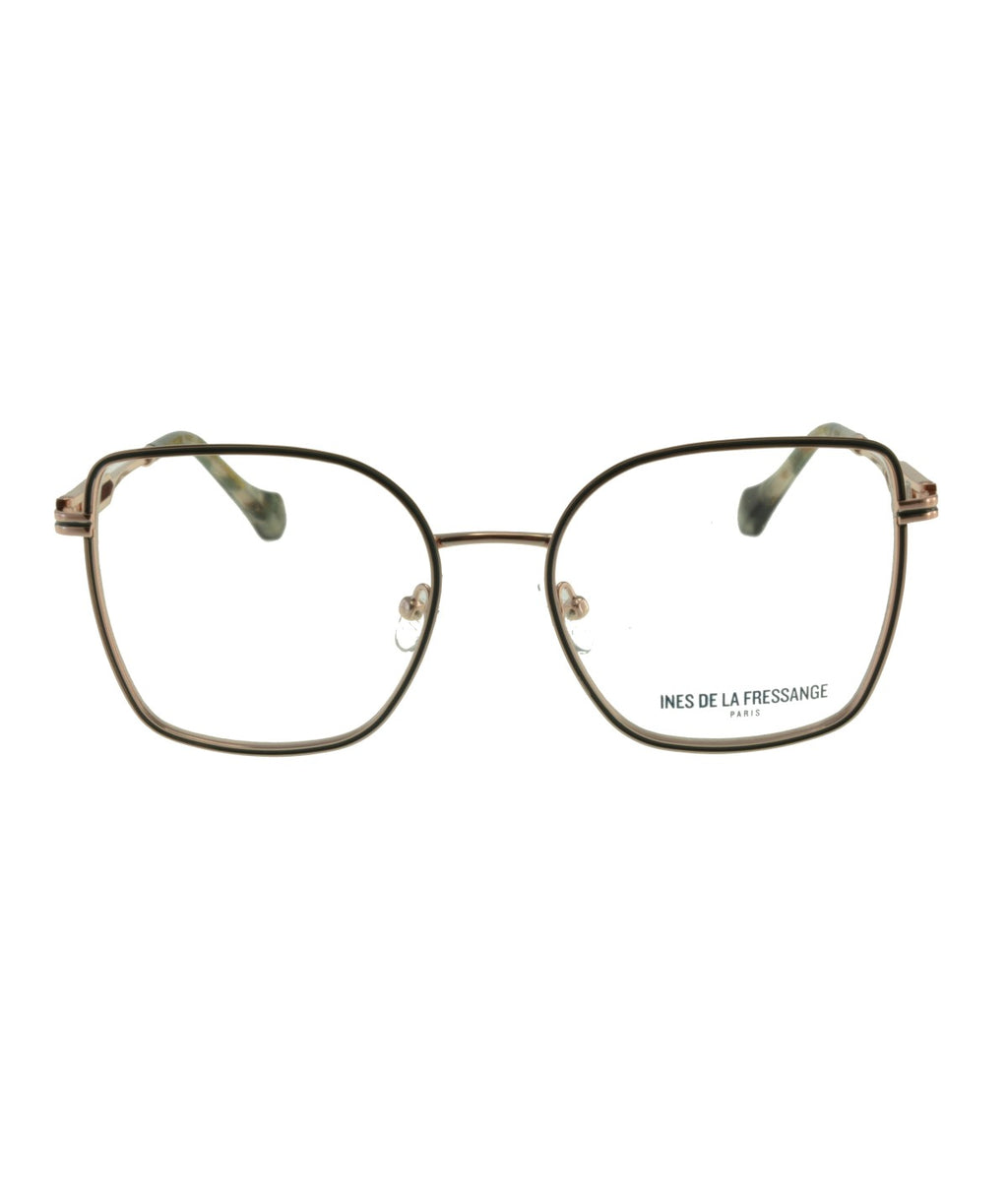 Inès de la Fressange Paris CELINE (C4) GREEN / ROSE GOLD eyeglass frame – front view
