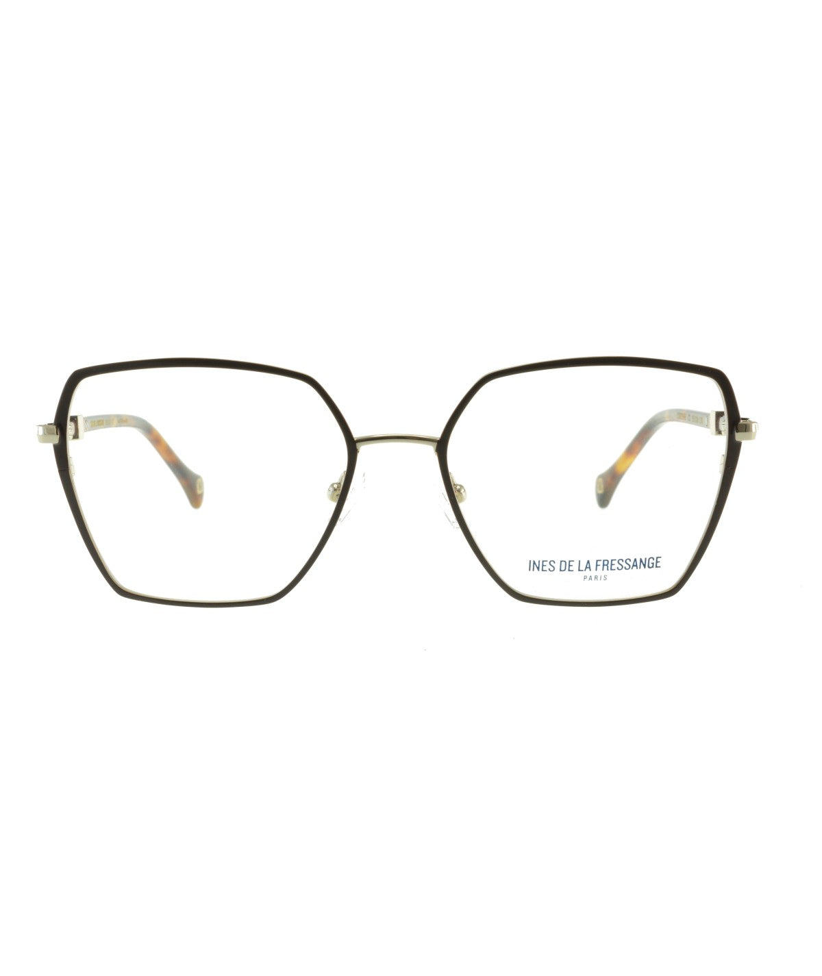 Inès de la Fressange Paris CORINNE (C2) BROWN / GOLD eyeglass frame – front view