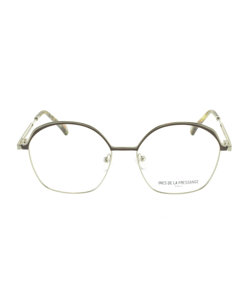 Inès de la Fressange Paris DEBORAH c2 brown / gold eyeglass frame – front view