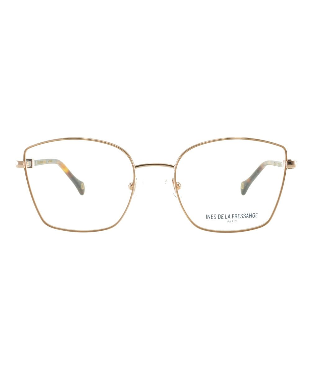 Inès de la Fressange Paris GIULIA c1 beige / rose gold eyeglass frame – front view