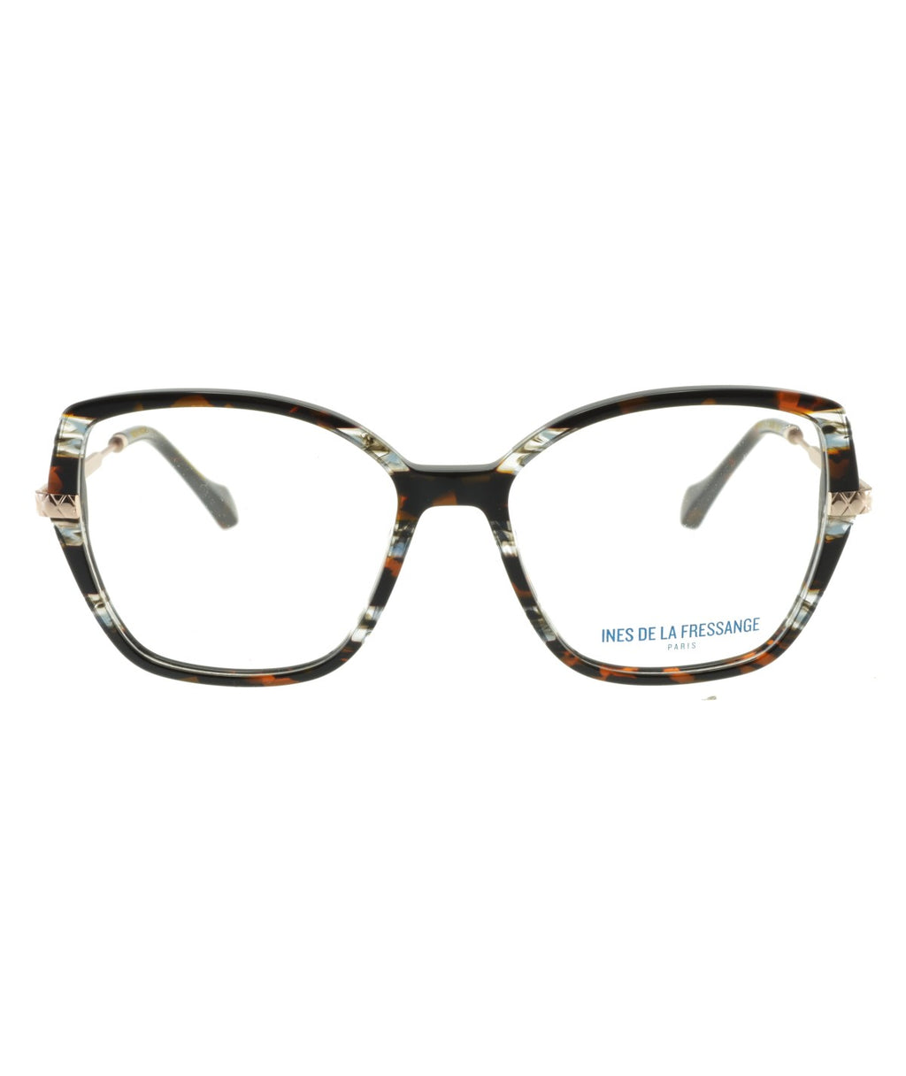Inès de la Fressange Paris MAUD c1 brown texture eyeglass frame – front view