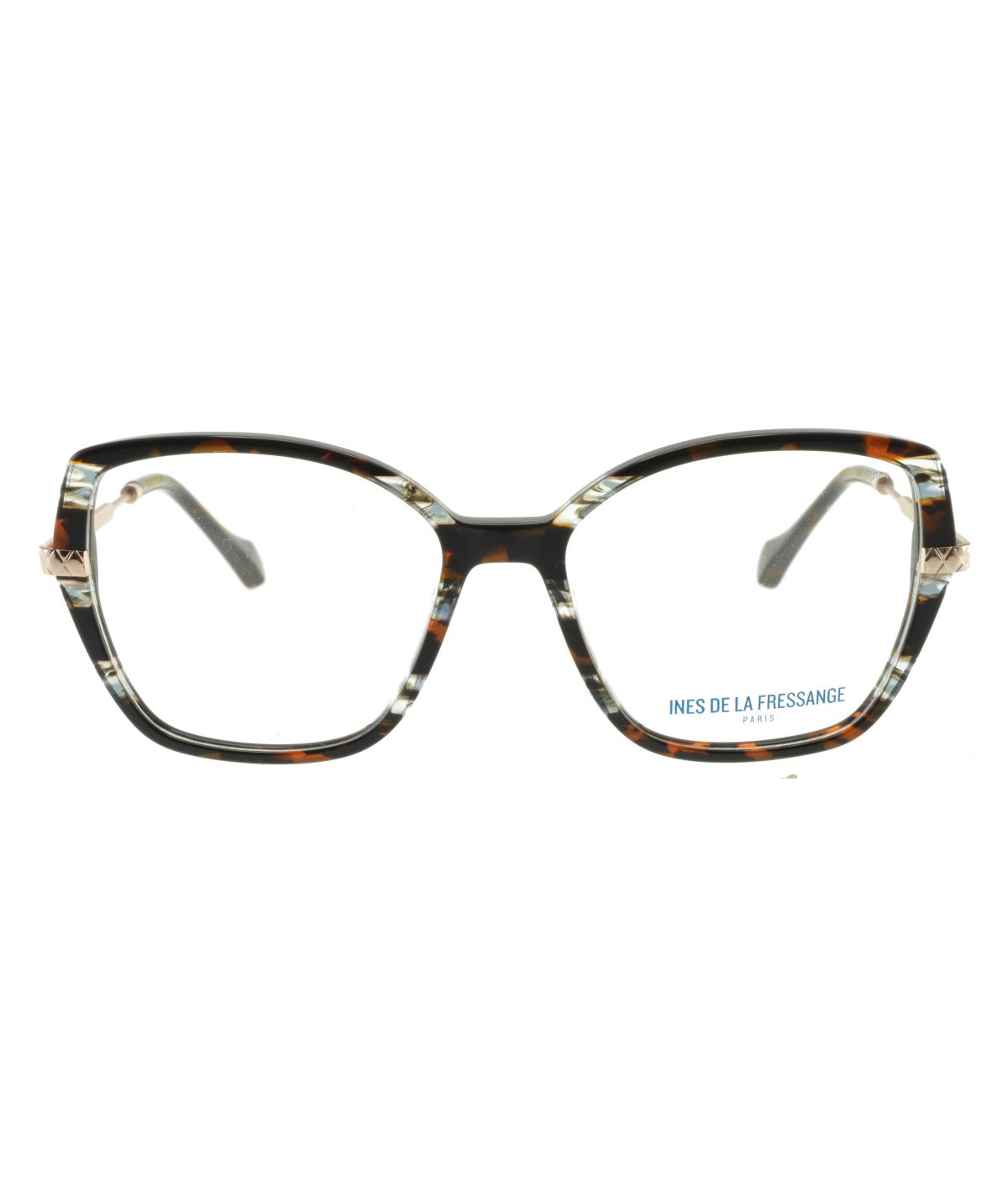 Inès de la Fressange Paris MAUD c1 brown texture eyeglass frame – front view