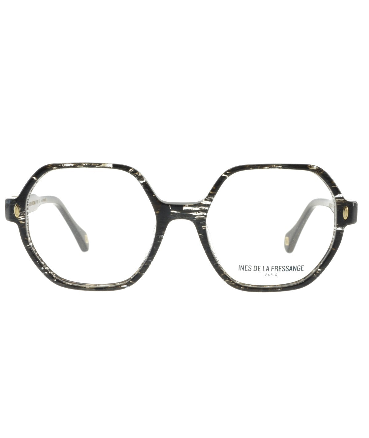 Inès de la Fressange Paris MAUREEN (C2) BLACK GROOVE eyeglass frame – front view
