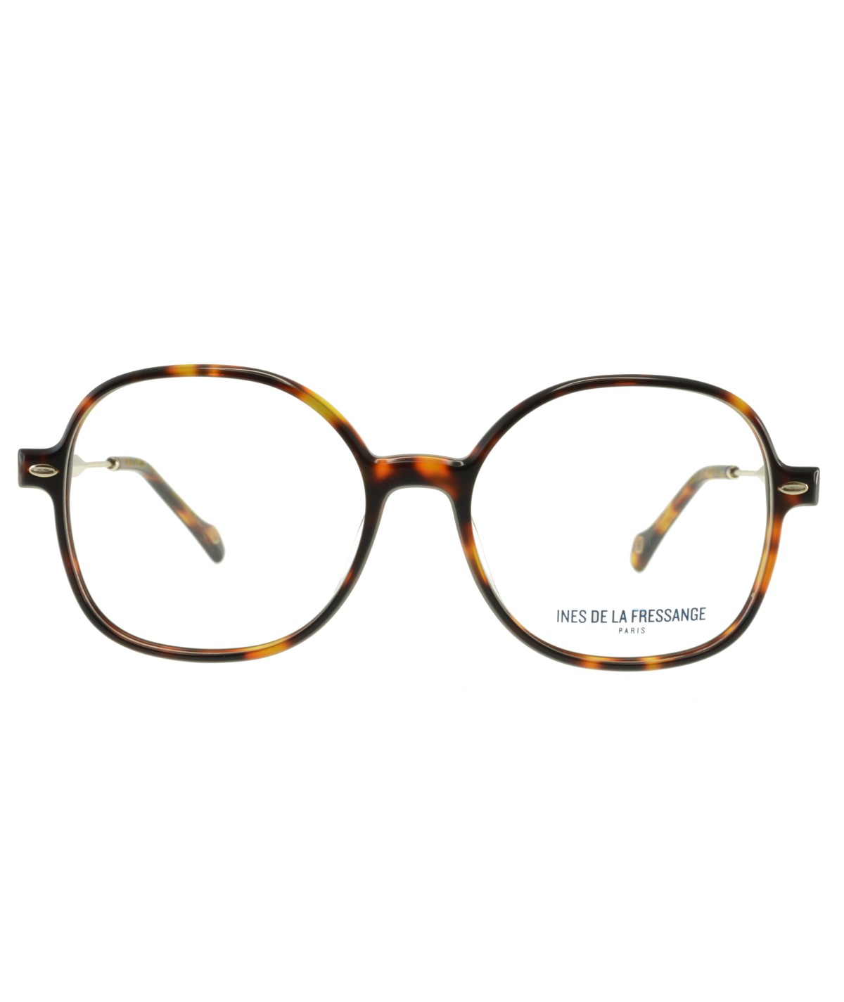 Inès de la Fressange Paris MEGAN C3 brown tortoiseshell eyeglass frame – front view