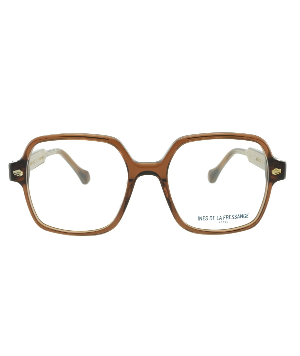 Inès de la Fressange Paris MURIELLE (C2) BROWN CRYSTAL eyeglass frame – front view