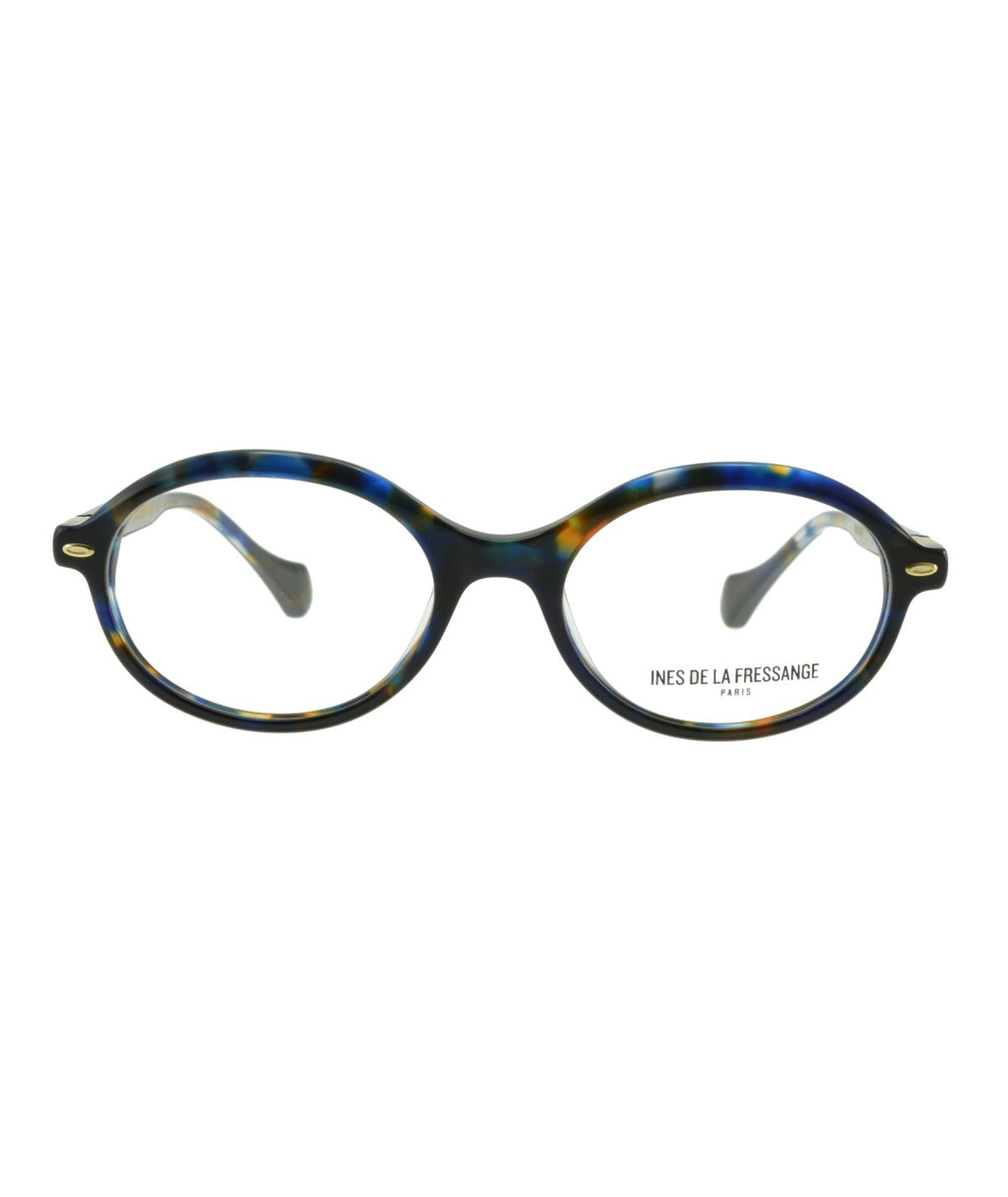 Inès de la Fressange Paris NAOMI c1 blue tortoiseshell eyeglass frame – front view