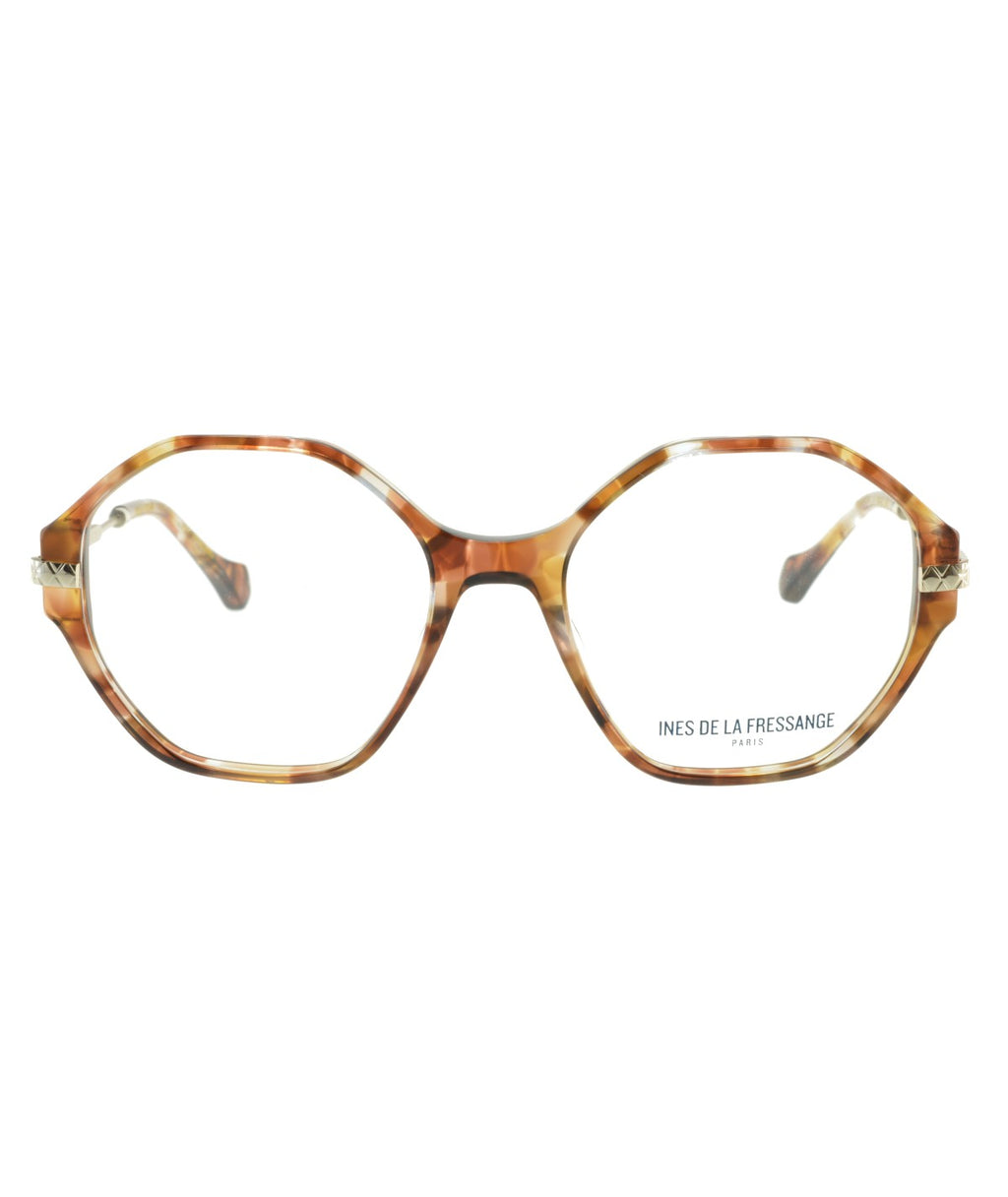 Inès de la Fressange Paris NATACHA (C4) BROWN TEXTURE eyeglass frame – front view