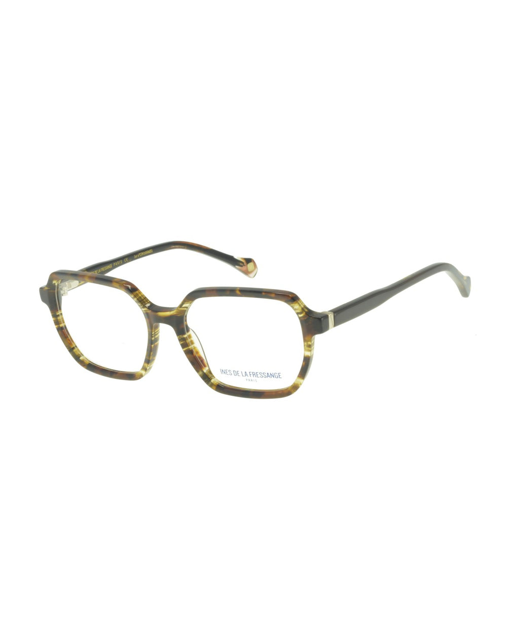 Inès de la Fressange Paris OXANE c1 brown marble eyeglass frame