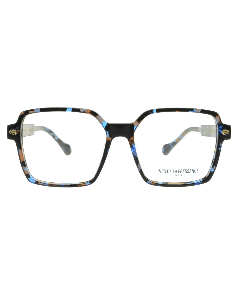 Inès de la Fressange Paris OYANA c2 blue tortoiseshell eyeglass frame – front view