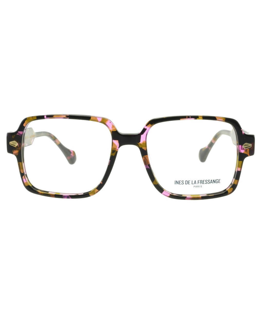 Inès de la Fressange Paris SERENA c1 rose tortoiseshell eyeglass frame – front view