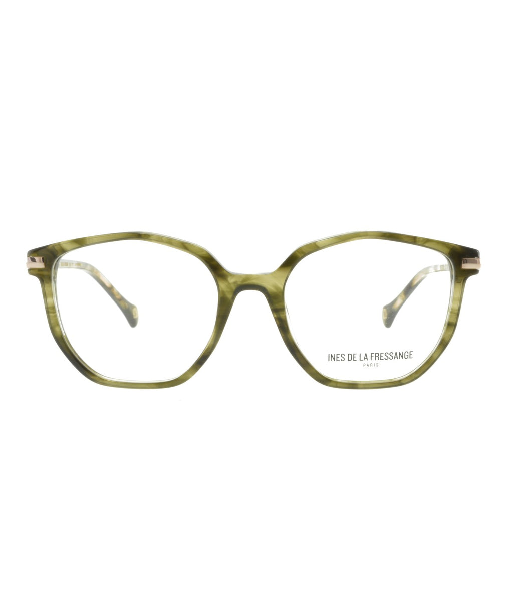 Inès de la Fressange Paris SEVERINE (C2) GREEN TEXTURE eyeglass frame – front view