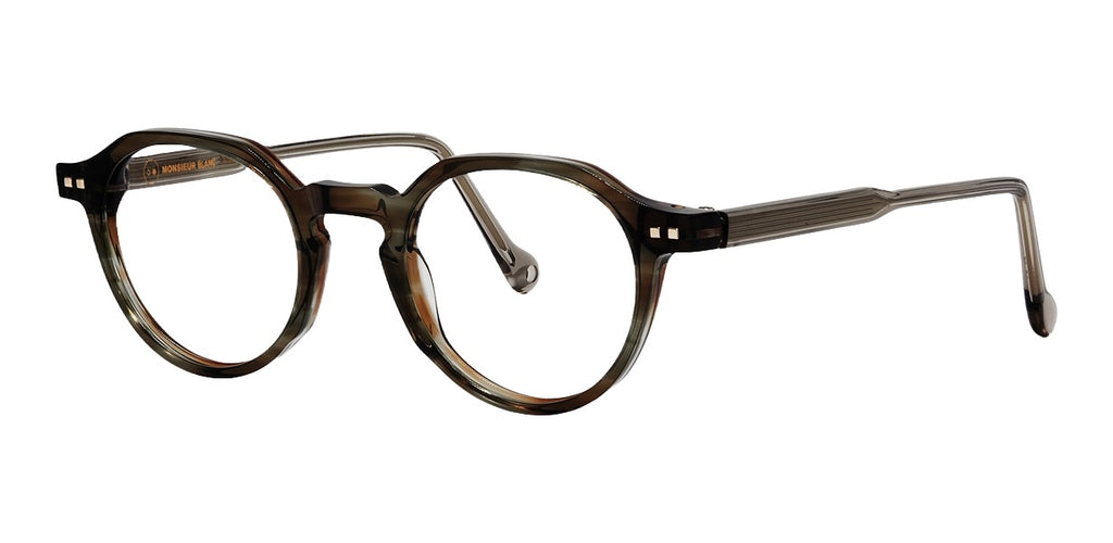 Maxime N E924 — Khaki Tortoiseshell, three-quarter view