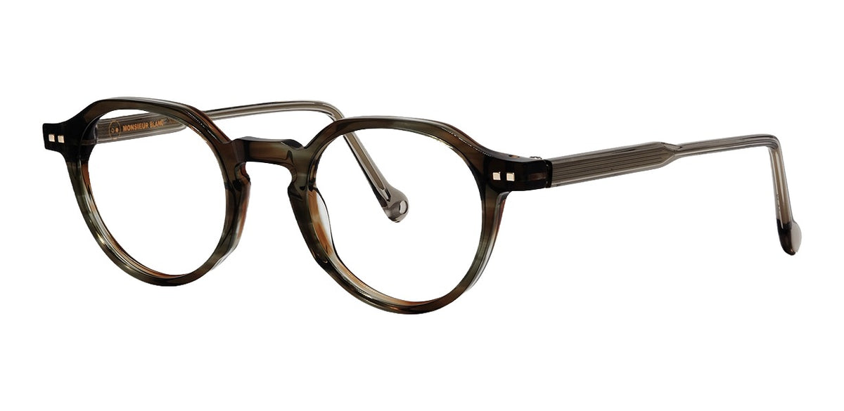Maxime N E924 — Khaki Tortoiseshell, three-quarter view