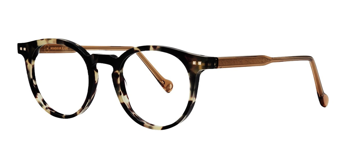 Bricen E923 — Beige/Black Tortoiseshell, three-quarter view