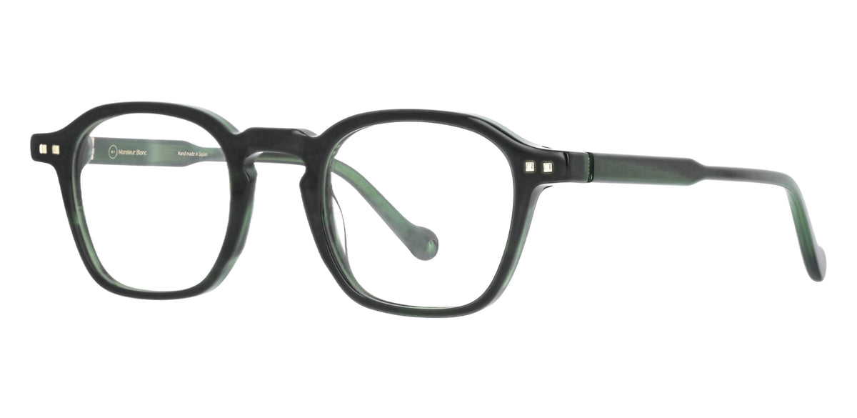 Dominiquen E950 — Tortoiseshell Green, three-quarter view
