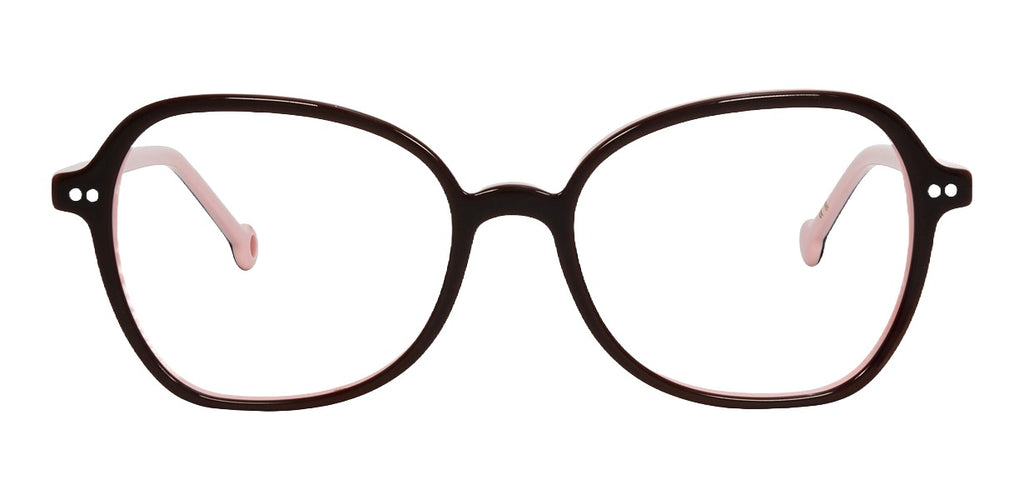 Aline 703 — Black on Pink, front view