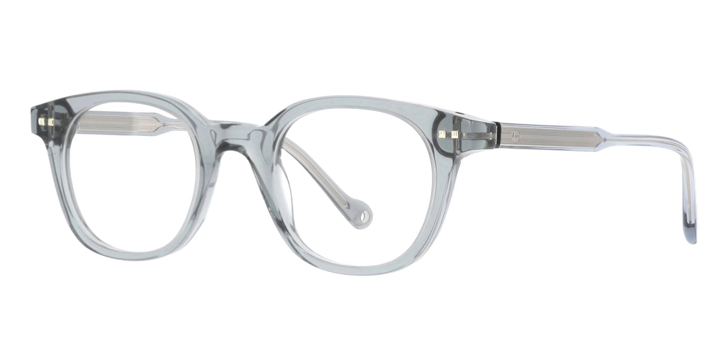 Mika GR68 — Translucent Grey, three-quarter view