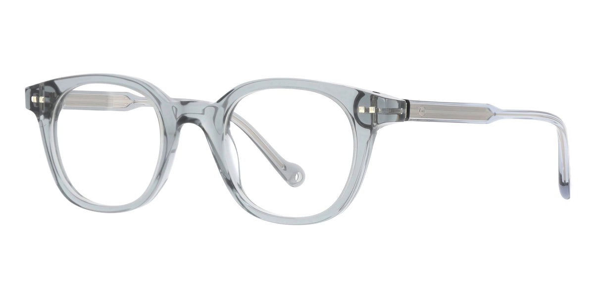 Mika GR68 — Translucent Grey, three-quarter view